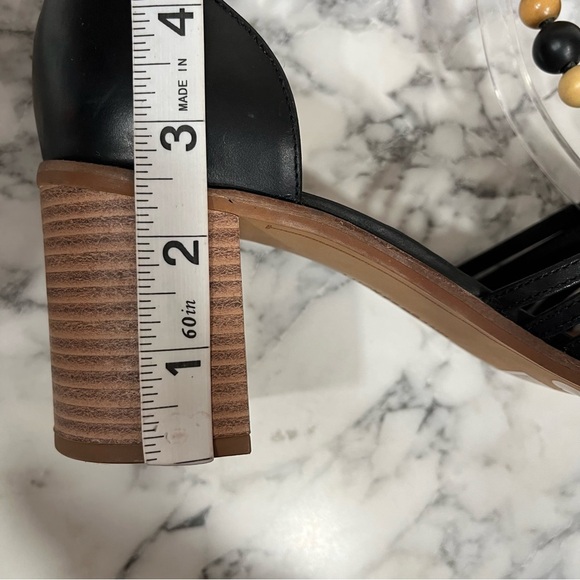 Lucky Brand Women's Sylvesha Beaded T-Strap Sandal Block Heels Black Size 9.5 - Picture 8 of 11